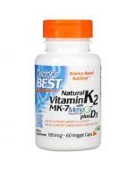 Doctor's Best Natural Vitamin K2 MK7 with MenaQ7 plus D3 180mcg Vcaps 60