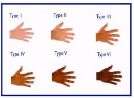 Types of skin chart for Vitamin D Absorption