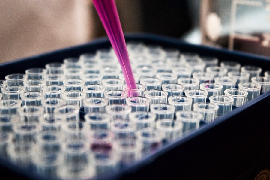 pipette with pink liquid