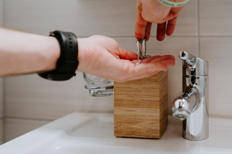 washing hands